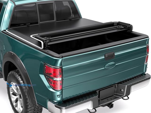 Lot 49-5408516 - Soft Quad Truck Bed Tonneau Cover Compatible for 2015-2025 Ford F-150 F150 Style side (Not for Flare...