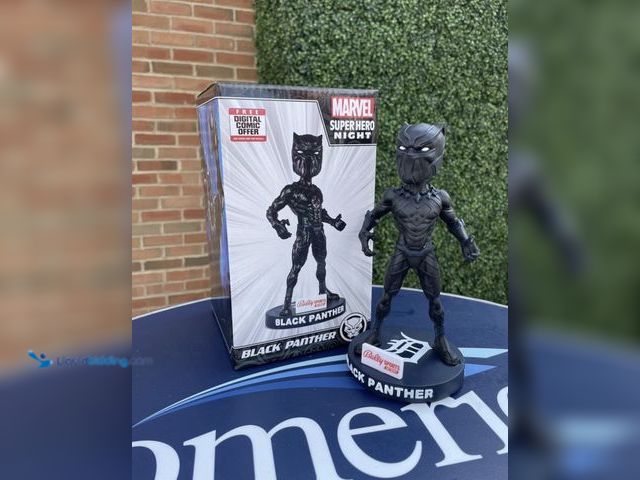 Lot 49-1831702 - COLLECTIBLE Marvel Black Panther Bobblehead Comerica Park 8/26/23 - Detroit Tigers NIB SGA. New in b...