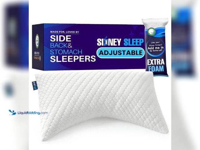 Lot 49-1569738 - Sidney Sleep Adjustable Curved Contour Fill Pillow – Queen Size – for Side and Back Sleepers – Neck ...