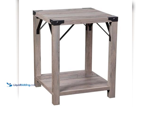 Lot 49-2021732 - Carnegy Avenue 18 in. Gray Wash Square Engineered Wood End Table. Model # CGA-ZG-511822-GR-HD. MSRP ...