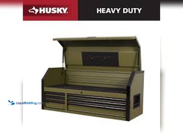 Lot 49-5461268 - Husky Heavy Duty 52 in. W 6-Drawer Matte Army Green Top Tool Chest. Model # H52CH6HDV4ARMY. Unused h...