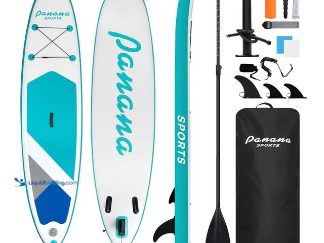 Lot 49-3465536 - Panana Inflatable Stand Up Paddle Board, 10'x31 x6 SUP with Premium Paddle Board Accessories Kit, An...