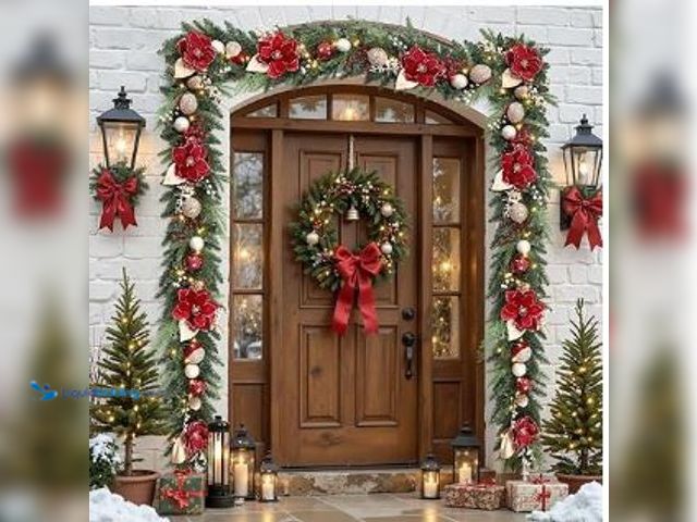 Lot 49-1544522 - (2) SHareconn 9FT Prelit Christmas Garland with Multi-Color LED Lights, Battery-Operated Timer, Incl...