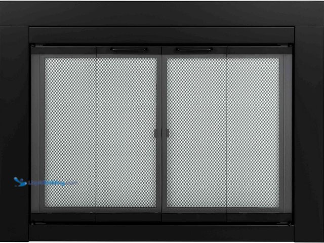 Lot 49-3539698 - Pleasant Hearth AT-1002 Ascot Fireplace Glass Door, Black, Large Item is unused