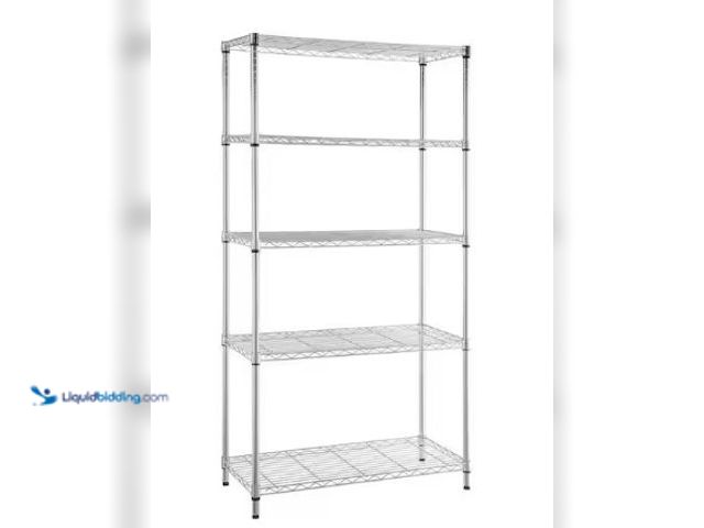Lot 49-3615738 - HDX 5-Tier Steel Wire Shelving Unit in Chrome (36 in. W x 72 in. H x 16 in. D), Model # 21656CPS, Un...