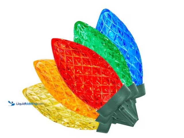 Lot 49-1547279 - (2) Home Accents Holiday 100 Count Multi-Colored Faceted C9 LED Lights, Model # 24RT3692415M, Unused...