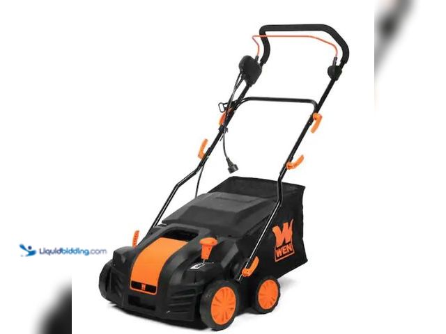 Lot 49-2026317 - WEN 16 in. 15 Amp 2-in-1 Electric Dethatcher and Scarifier with Collection Bag, Model # DT1516. MSRP...