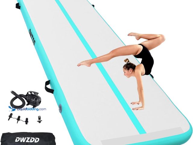 Lot 49-5544406 - Dwzdd Gymnastics Air Mat 10ft/13ft/16ft/20ft Tumbling Mat Inflatable Gymnastics Tumble Track for Hom...
