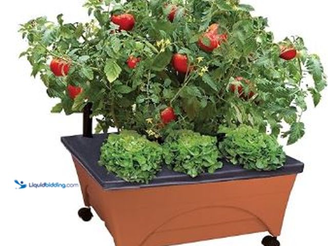 Lot 49-1517086 - (lot of 2) 24" X 20", The Emsco Group 2340 Patio Box Planter, Brown, Model# B0049PLETI, Unused   Ref...