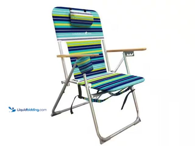 Lot 49-3614415 - Parts/Repair: CARIBBEAN JOE 4-Position Reclining Beach Chair, Steel Frame 300 lbs. Capacity, NOTE: O...