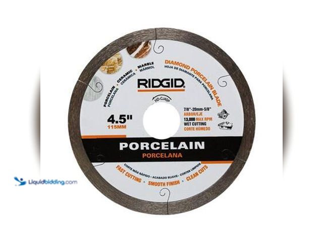 Lot 49-5559574 - RIDGID 4.5 in. Continuous Rim Porcelain Diamond Blade. Model # HD-CJ45P. Unused