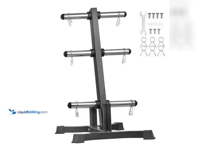 Lot 49-1569121 - VEVOR Weight Plate Rack, L Frame Weight Plate Tree for 2 in. Weight Plates, Standard Weight Plate Tr...
