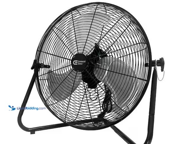 Lot 49-5555383 - Commercial Electric
20 in. 3-Speed High Velocity Floor Fan, Unused