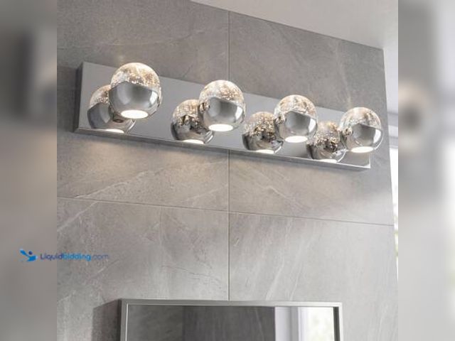 Lot 49-5544266 - Artika Oracle 27 in. 4 Light Chrome Modern Integrated LED 5 CCT Vanity Light Bar for Bathroom with B...