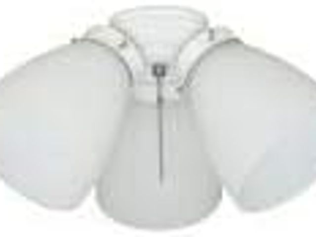 Lot 49-5412966 - 3-Light White Ceiling Fan Shades LED Light Kit. Unused