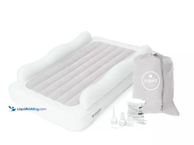 Lot 49-5520746 - Regalo Electric Pump Inflatable Toddler Air Mattress - White. 618998000515. Unused
