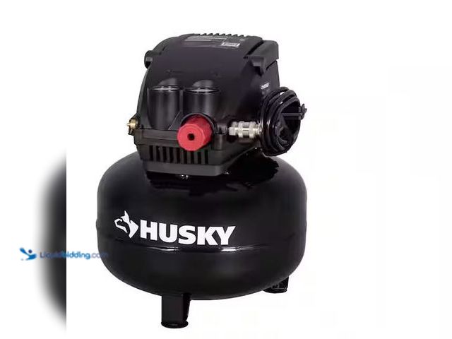 Lot 49-5460666 - Husky
3 Gal. 120 PSI Portable Electric Oil-Free Light Duty Pancake Air Compressor with Fold Down Ha...