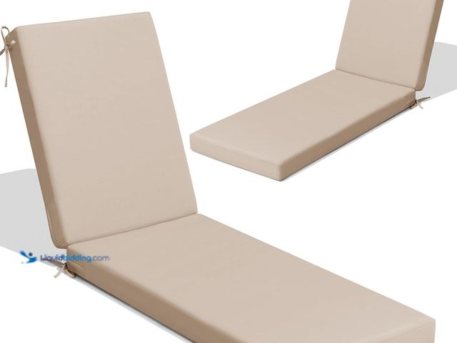 Lot 49-5437230 - Crestlive Products Chaise Lounge Cushions, Lounge Chair Cushions Set of 2, 80''L x 23''W x 3''T, Tan...
