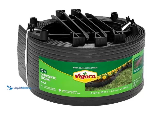 Lot 49-1515702 - Vigoro 20 ft. Black Composite Edging with Stakes, Model # 55420, Unused, Missing stakes.  Ref#HD0725