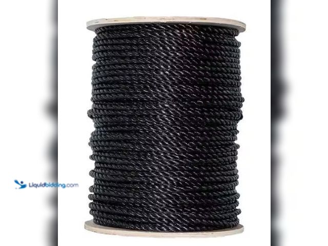 Lot 49-1549213 - SGT KNOTS 3/8 in. x 600 ft. - Twisted Black Polypropylene All Purpose Rope, Model # RH-PP-3-8x600ft-...