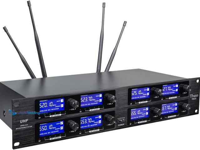 Lot 49-5437302 - Wireless Microphone System UHF 8 Channel Lavalier Mic Bodypacks Lapel Mic 8 Headsets for Karaoke Sys...
