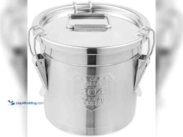 Lot 49-3466473 - DYNAMI 304 Stainless Steel Containers With Lid,202oz Airtight Flour Container for Kitchen,5-10lbs Me...