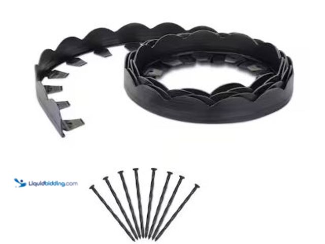 Lot 49-5436723 - Qty 2. Vigoro 20 ft. x 2.25 in. Black Scalloped Polyethylene No-Dig Edging. Model # 3011-20HD-5. Sli...