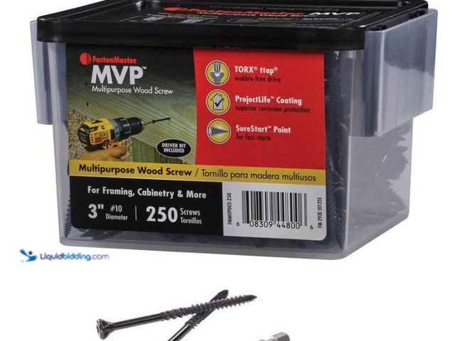Lot 49-5538756 - FastenMaster
#10 x 2-1/2 in. Torx TTAP Drive Suresink Flat Head MVP Multi-Purpose Wood Screw (250-P...