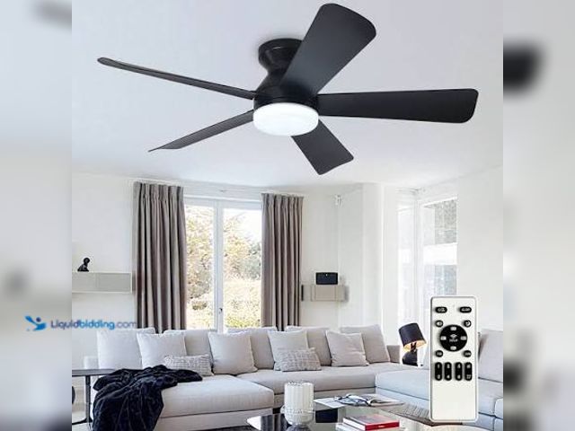 Lot 49-3564247 - Hampton Bay
Tamsin 52 in. Matte Black Flush Mount Standard Ceiling Fan with White Adjustable LED li...