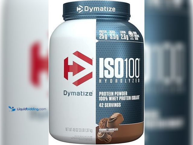 Lot 49-5407038 - Dymatize ISO100 Hydrolyzed Protein Powder, 100% Whey Isolate Protein, 25g of Protein, 5.5g BCAAs, Gl...