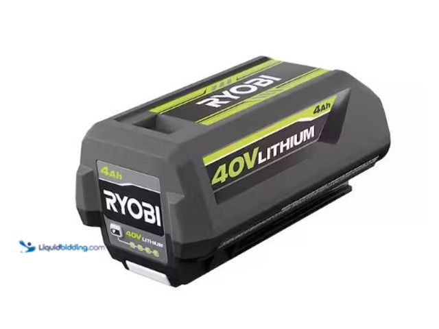 Lot 49-1597219 - RYOBI 40V Lithium-Ion 4.0 Ah Battery Model # OP4040A1, Slightly Used, Scuffs and Scratches, Powers O...