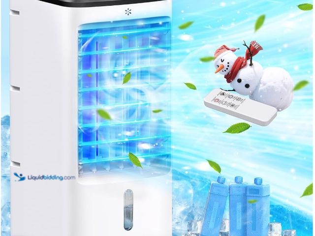 Lot 49-1516486 - Windowless Air Conditioners, 4 In 1 Portable Swamp Cooler with 2 Water Tanks, Room Air Conditioner w...