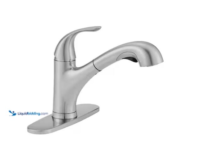 Lot 49-1575561 - Glacier Bay Market Single-Handle Pull-Out Sprayer Kitchen Faucet in Stainless Steel, Model # HD67737...