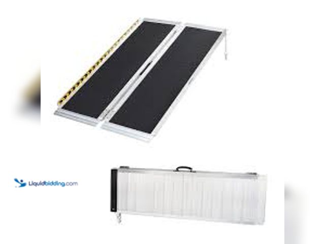 Lot 49-5448404 - Karl home 5 ft. Portable Aluminum Folding Ramp Suitable Compatible with Wheelchair Mobile Scooters S...