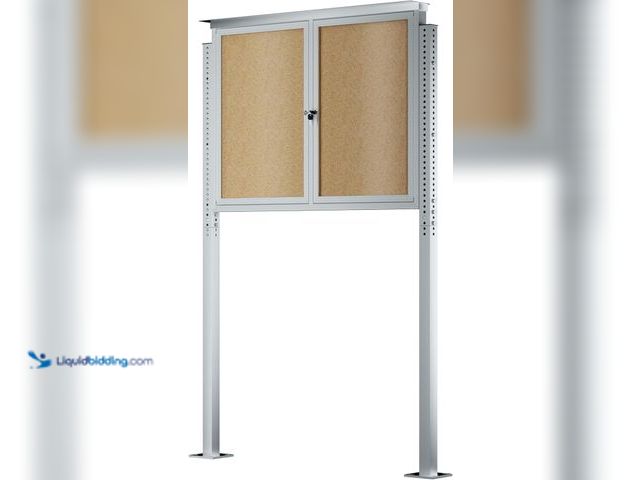 Lot 49-3535260 - INNOVART Standing Enclosed Bulletin Board 48”x36”, Outdoor Lockable Community Sign with Aluminum Fra...