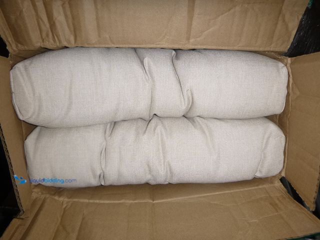 Lot 49-1515757 - 2 Pack Honey Comb Tie Dining Chair Seat Cushions in Beige, Unused.  Ref#AHDPA0717