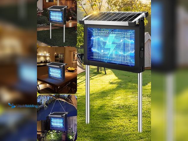 Lot 49-5433998 - Solar Bug Zapper Outdoor, PhatroyYee Mosquito Zapper 4500V, Waterproof Portable Fly Zapper, Recharge...