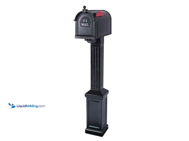 Lot 49-1575724 - Postal PRO Craftsman Mailbox and Post Kit, Black, Model # PP3400BLM, Unused  Ref#ASRHD0130