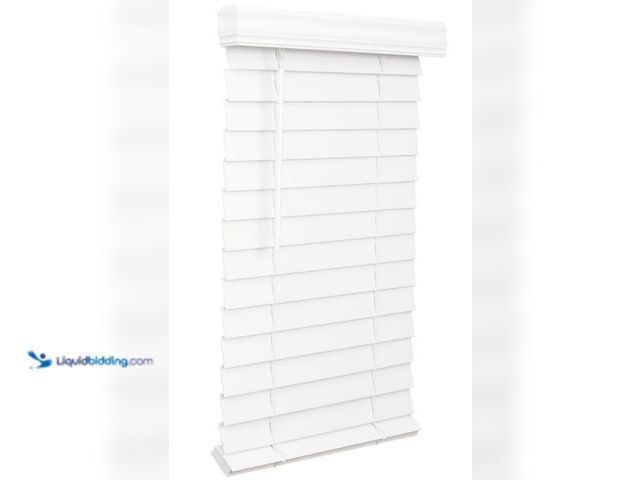 Lot 49-1549494 - LOTUS & WINDOWARE 2.5-inch Cordless Faux Wood Blind, Plantation Style, 23" Wide x 24" Long, Smooth, ...