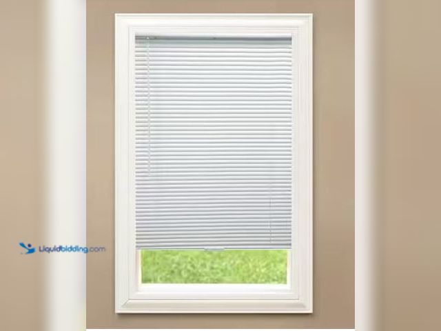 Lot 49-1577088 - White Cordless Room Darkening Vinyl Mini Blinds with 1 in. Slats-62 in. W x 72 in. L (Actual Size 61...