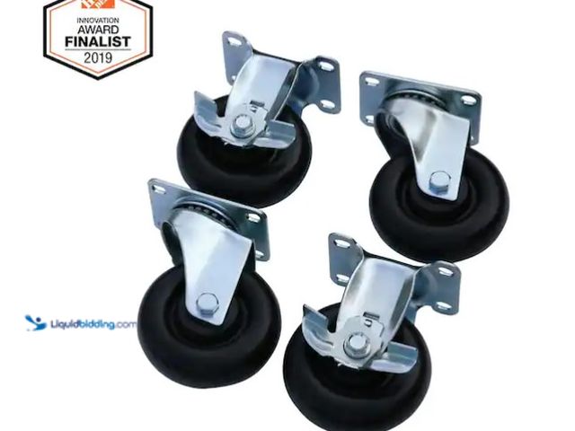 Lot 49-1575746 - Husky 4 in. Caster Kit for Regular Duty Steel Garage Base Cabinets, Model # G0401AC-US, Unused  Ref#...