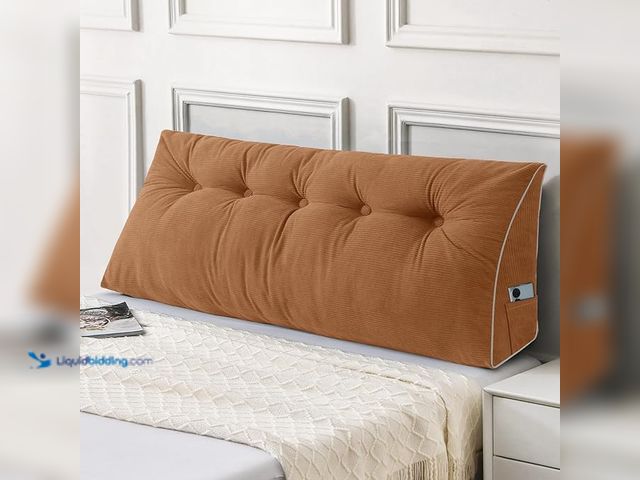 Lot 49-3480472 - Sasttie Full Size Headboard Pillow, Wedge Pillow Headboard for Sitting Up in Bed, Back-Rest Support ...