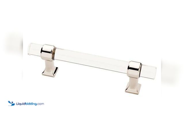 Lot 49-2024528 - Lot of (38)-  Liberty Acrylic Bar 3-3/4 in. (96 mm) Modern Polished Nickel and Clear Cabinet Drawer ...