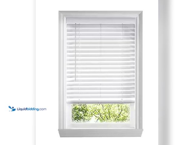 Lot 49-5573368 - Home Decorators Collection
White Cordless Faux Wood Blinds for Windows with 2 in. Slats - 11 in. W ...