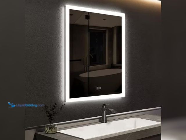 Lot 49-1516567 - HOMEIBRO 24 in. W x 30 in. H Rectangular Frameless LED Light with 3-Color and Anti-Fog Wall Mounted ...