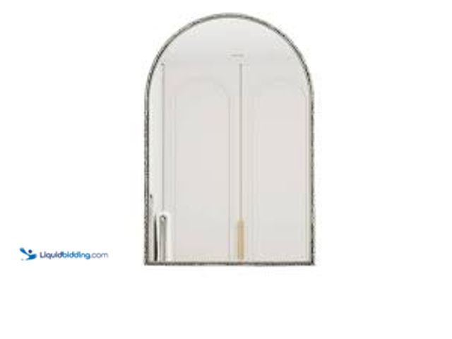 Lot 49-5459925 - Silver 24.02 in. W x 35.83 in. H Arch Iron Framed Mirror. Model # W757P251825. Unused.