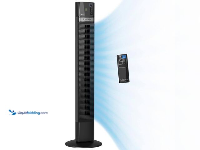 Lot 49-5413822 - Lasko
48 in. Xtra Air 4-Speed Tower Fan in Black with Carry Handle, Oscillating, Remote Control, Ni...