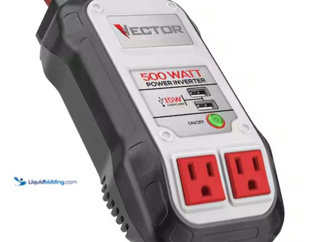 Lot 49-1570219 - VECTOR 500 Watt Power Inverter, Dual Power Inverter, Two USB Charging Ports, Cigarette Lighter Inver...