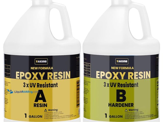 Lot 49-5406693 - TAKIMO 2 Gallon 3×UV Resistant Resin Kit, No Bubble & Crystal Clear Epoxy Resin for Coating, Casting...
