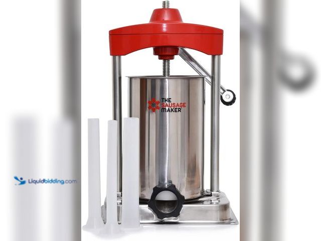 Lot 49-3528358 - The Sausage Maker - 15 lb. Heavy Duty Vertical Sausage Stuffer - Includes Stuffing Tubes - Metal Gea...